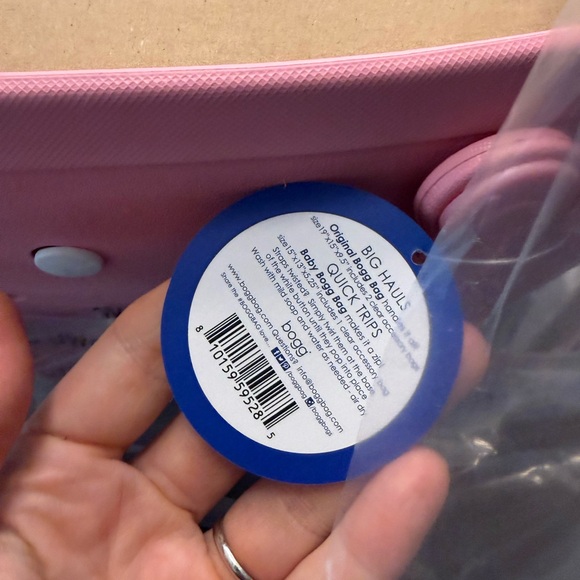 NWT BOGG BAG Pink Perforated Tote - Picture 9 of 9